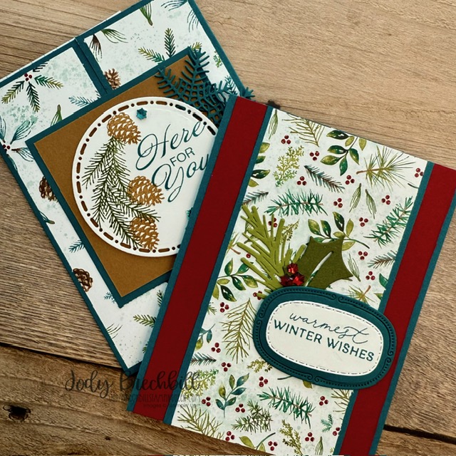 Quick + Easy Winter Paper Crafting with Delicate Pines: Replay & Card Dimensions Inside!
